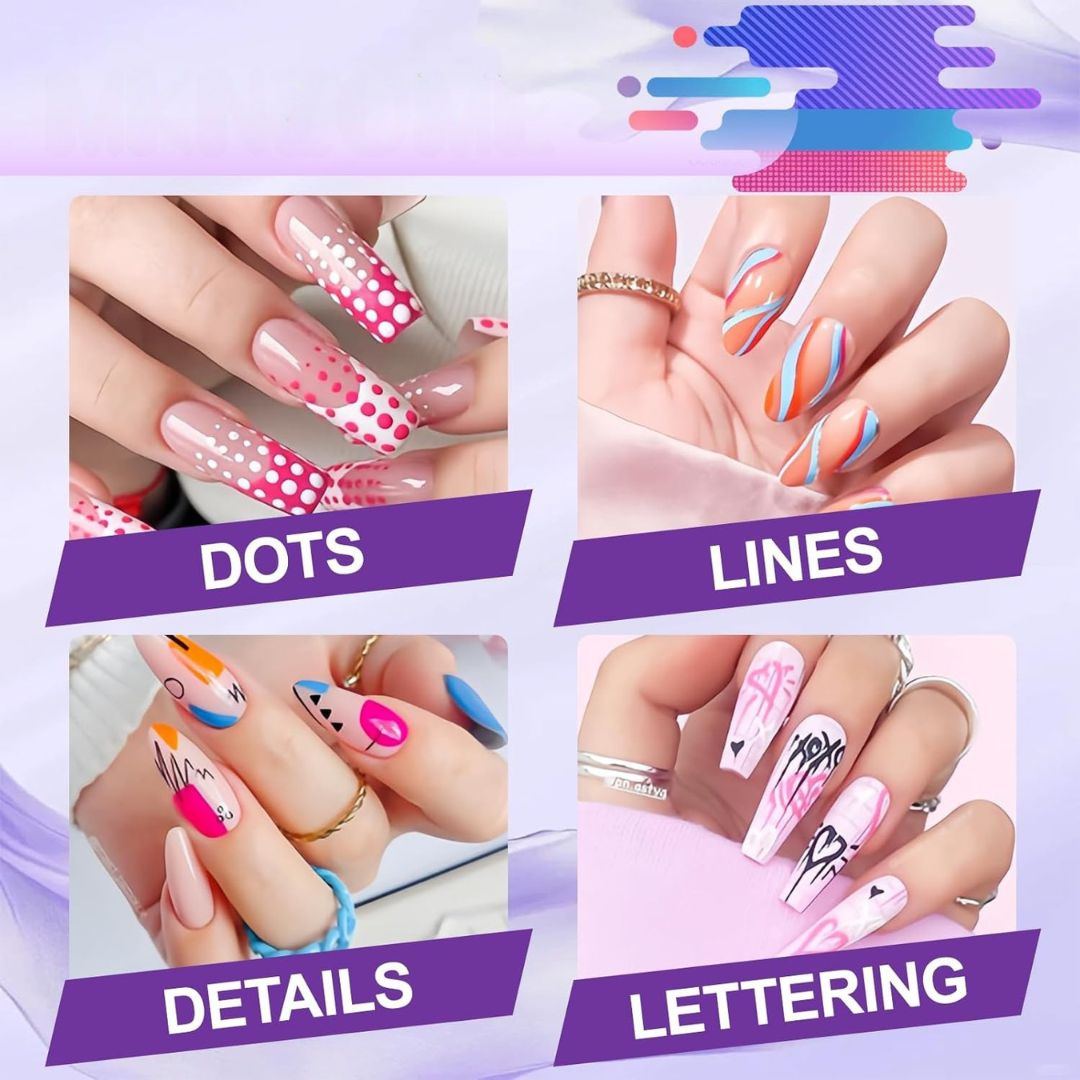 ✨12-Color Fan Themed Nail Art Markers⚽｜Quick Dry DIY Sports Cheer Nail Decor for Party & Game Day
