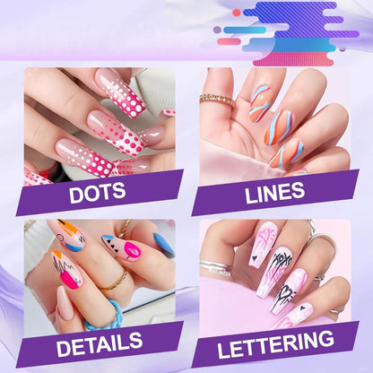 ✨12-Color Fan Themed Nail Art Markers⚽｜Quick Dry DIY Sports Cheer Nail Decor for Party & Game Day